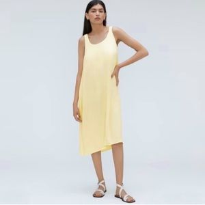 Everlane The Naia‎ Ripple Midi Tank Dress In Pastel Yellow